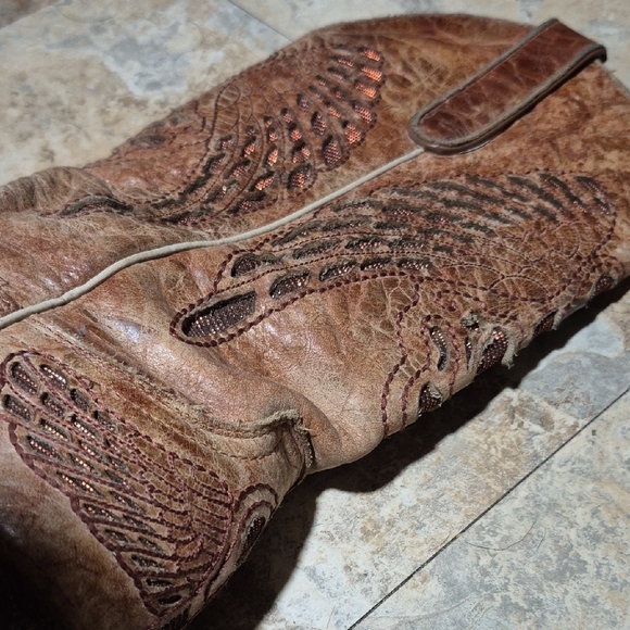 Cavender Embroidered  Women's Boots Snip Toe Brown Leather 406517 Size 7.5 B - Picture 16 of 16